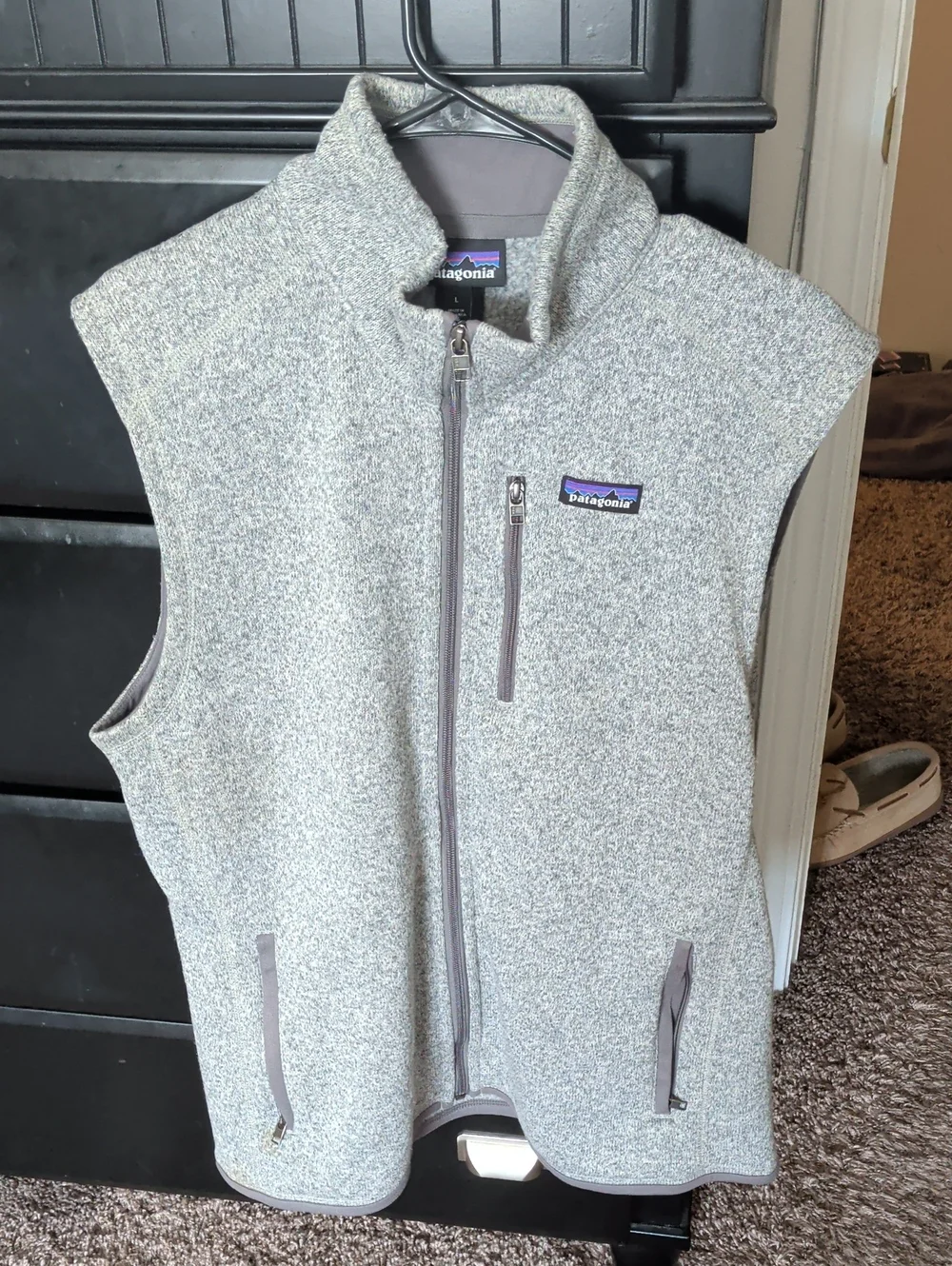 Patagonia Heather Gray Full-Zip Fleece Vest
